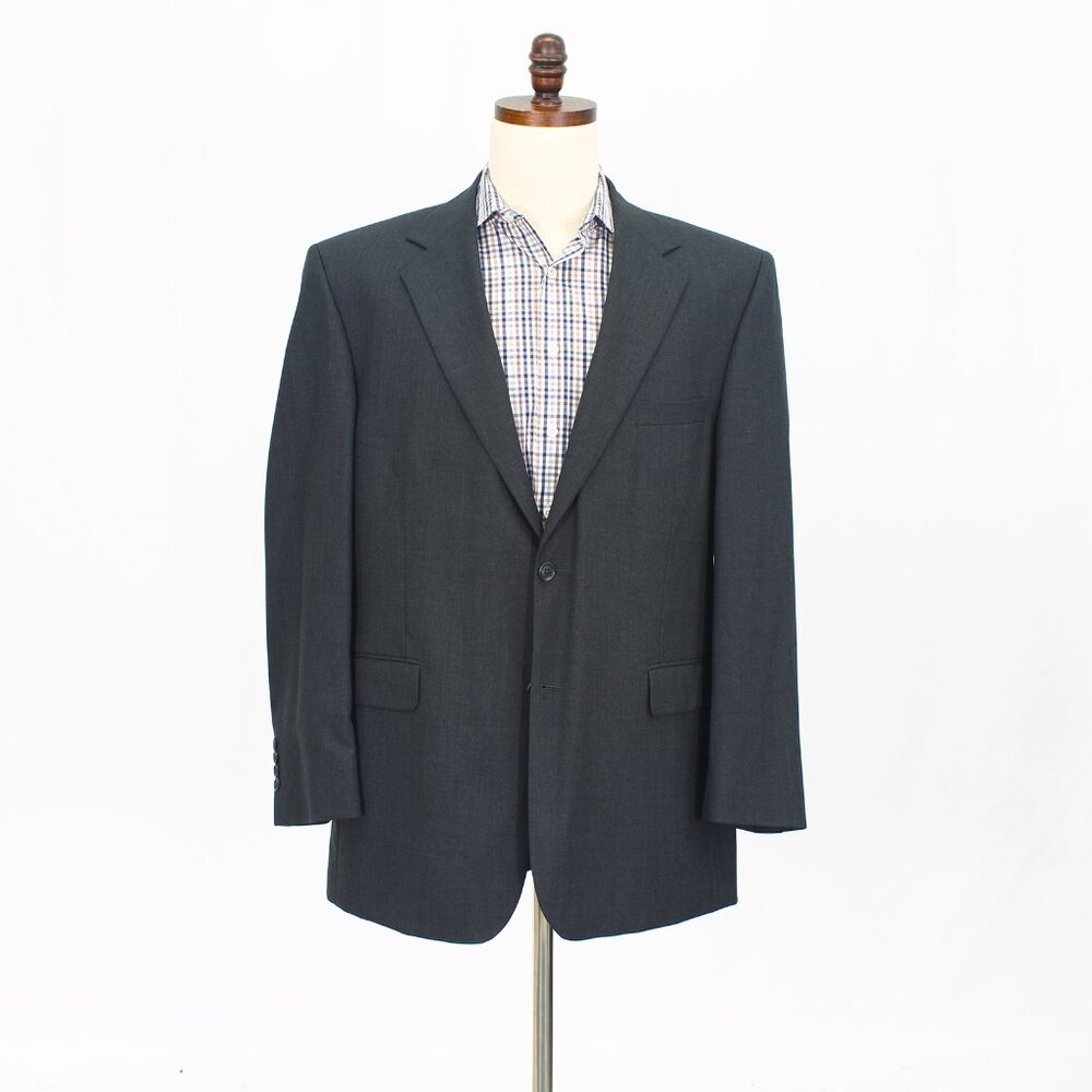 Stafford 44R Gray Blazer Sport Coat Jacket 2-Button Solid Y347